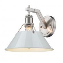  3306-1W PW-DB - Orwell PW 1 Light Wall Sconce in Pewter with Dusky Blue shade